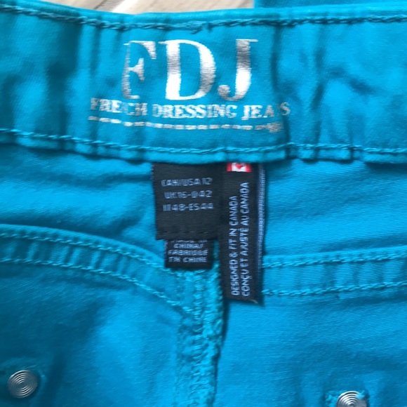Blue capris from FDJ Olivia style size 12 - Picture 2 of 4